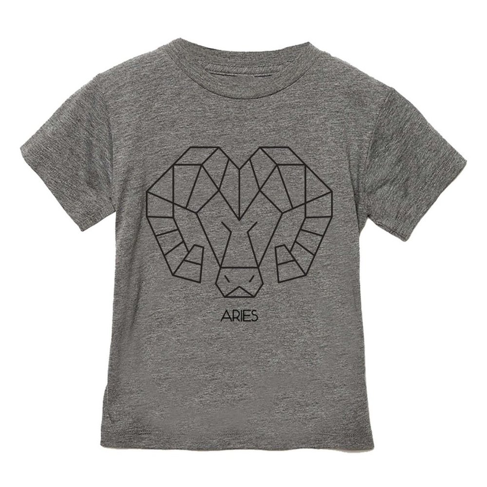 Zodiac T-shirt - Aries - Charcoal - 2T-5T
